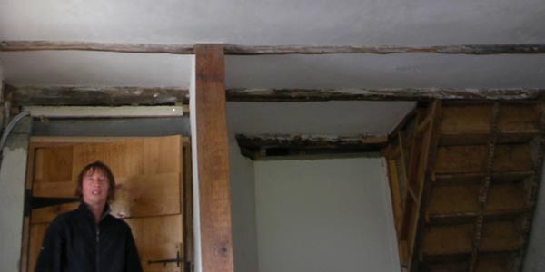 Exposed ceiling joists